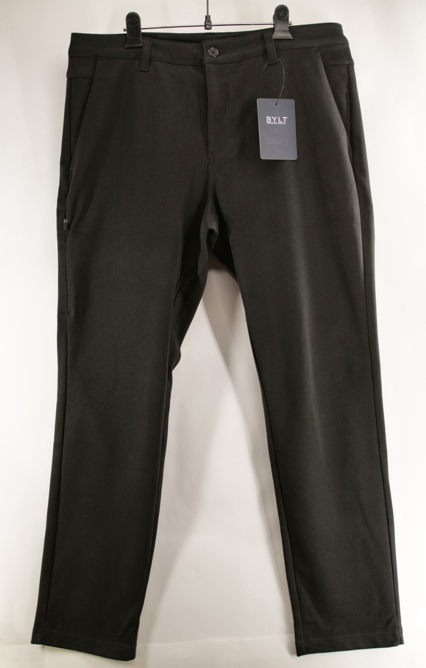 BYLT Basics NWT Men's Coastal Pant Black Size 36x32 Heavyweight Stretch Trouser